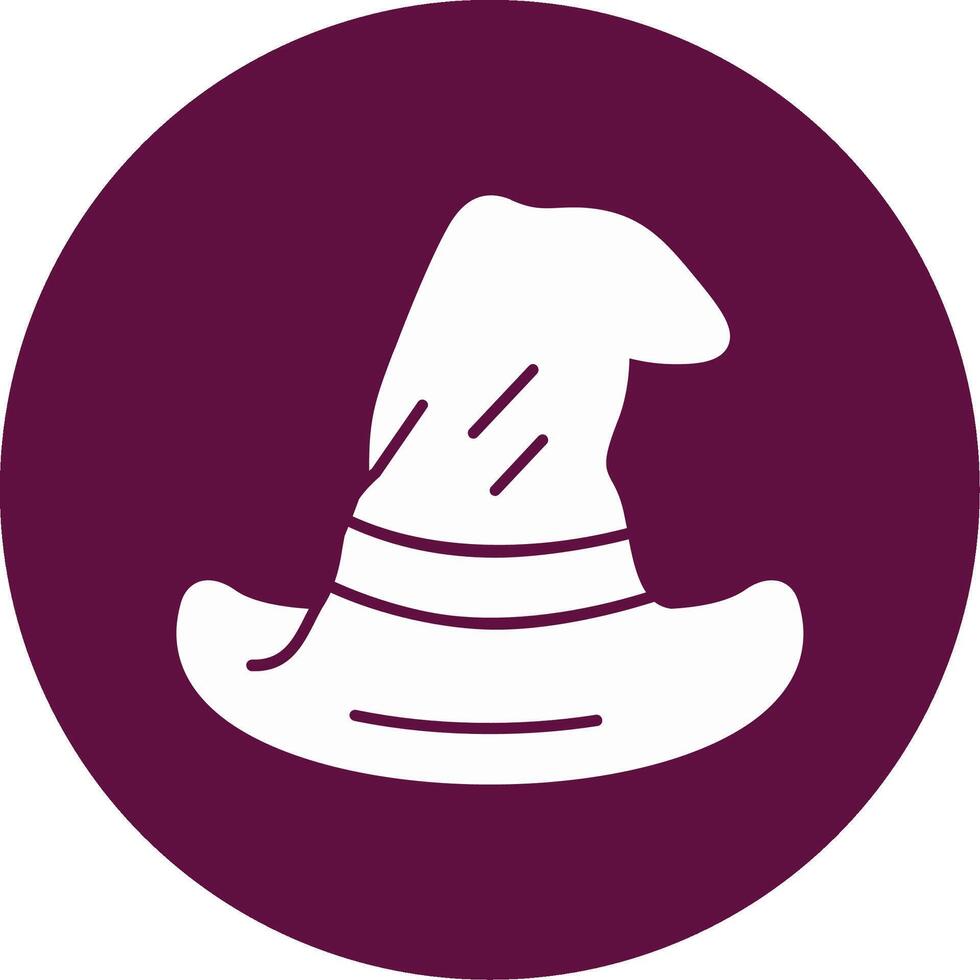 Wizard Hat Glyph Circle Icon vector