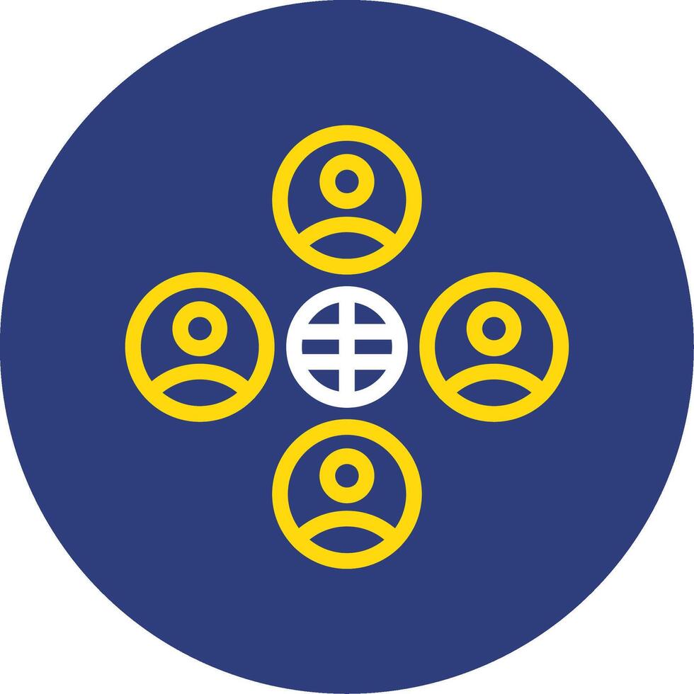 Diversity Dual Line Circle Icon vector