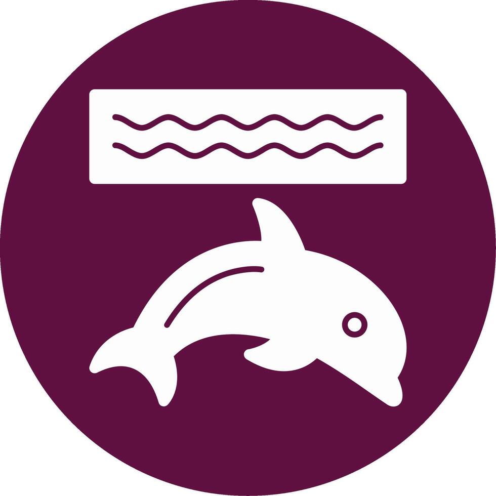 Dolphin Glyph Circle Icon vector