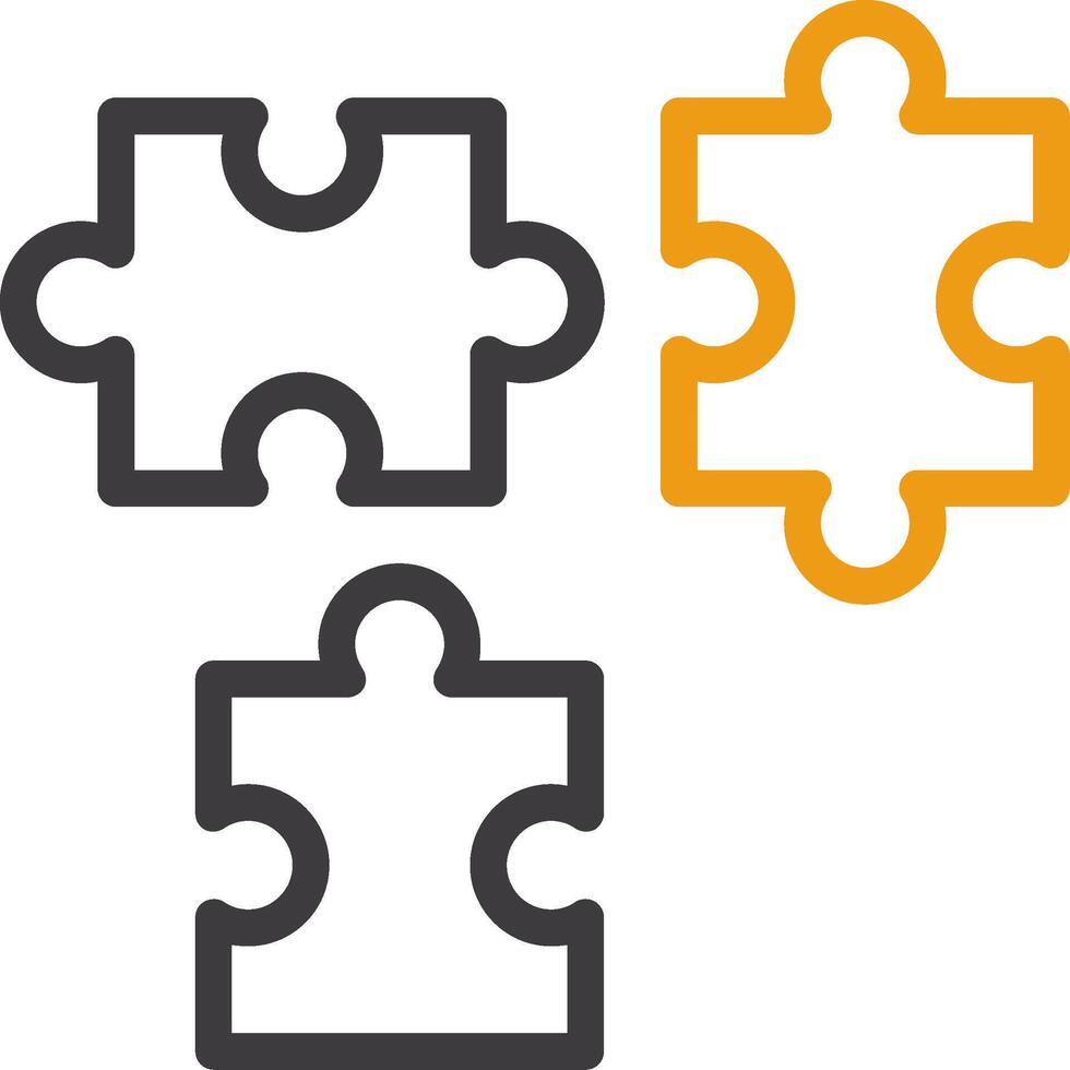 Jigsaw Two Color Icon vector