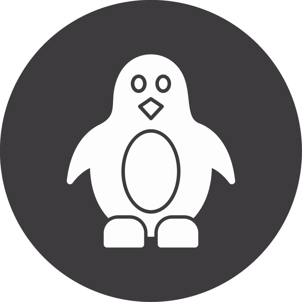 pingüino glifo circulo icono vector