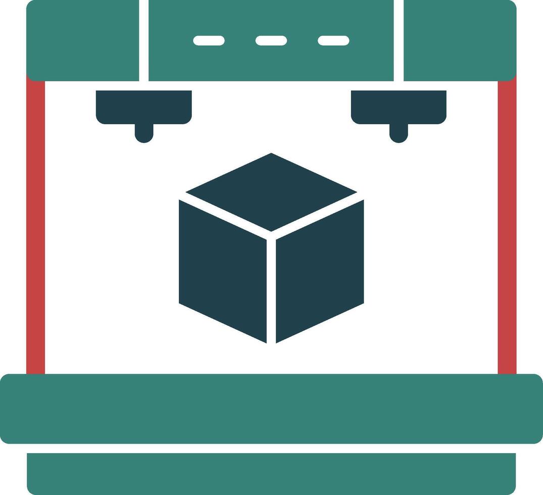 3D Printer Glyph Multi Color Icon vector