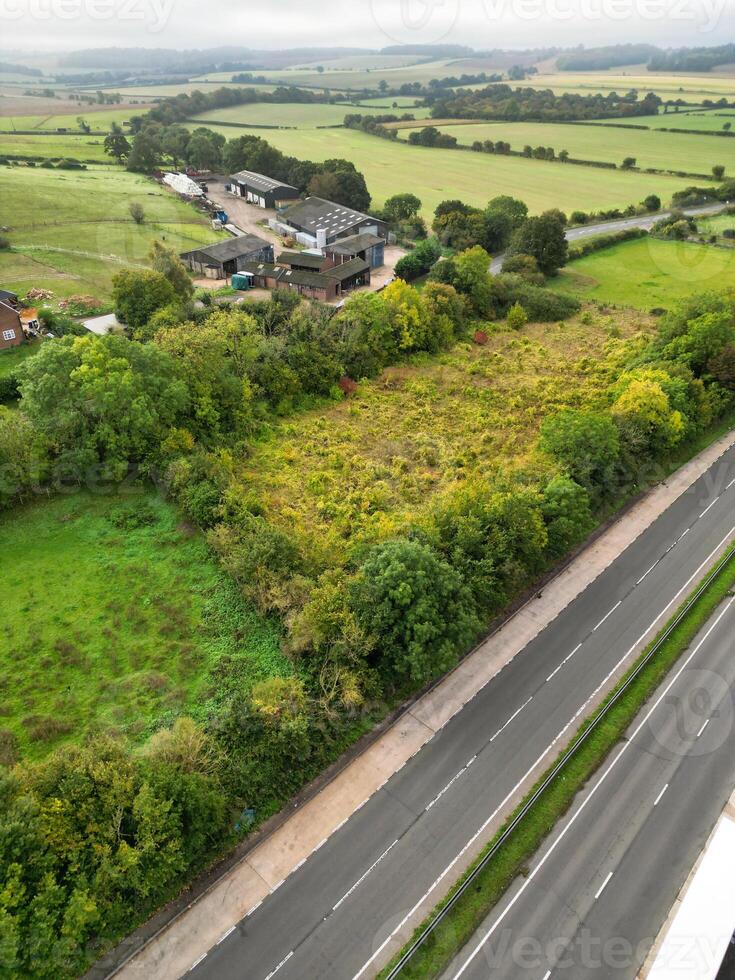 High Angle View of British Countryside Landscape at Hitchin City of England UK photo