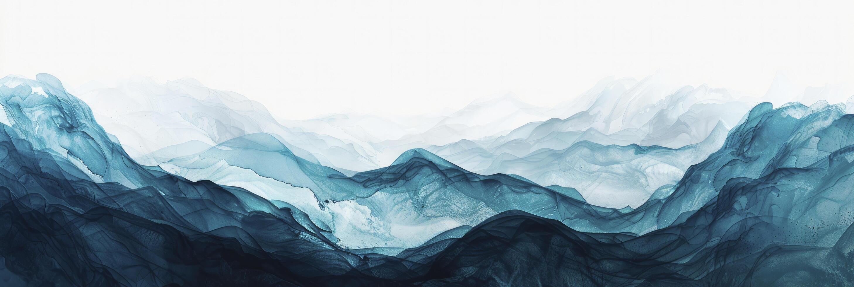 AI generated Serenity Peaks, Minimalist Abstract Art Print Capturing the Tranquility of Mountains photo