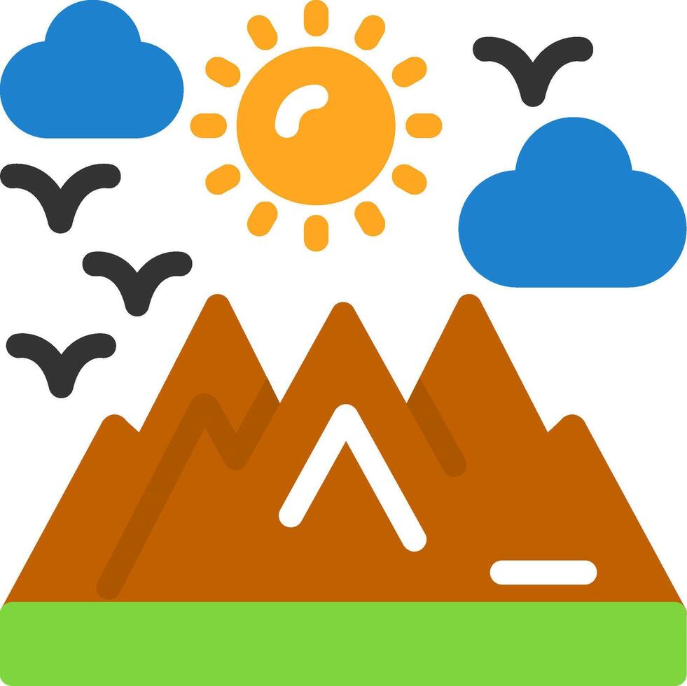 Mountain Flat Icon vector