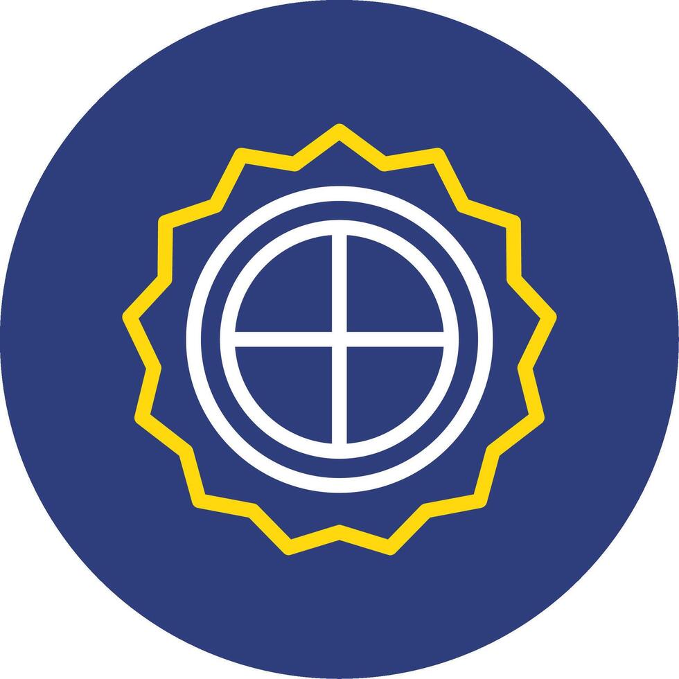 Moon Cake Dual Line Circle Icon vector