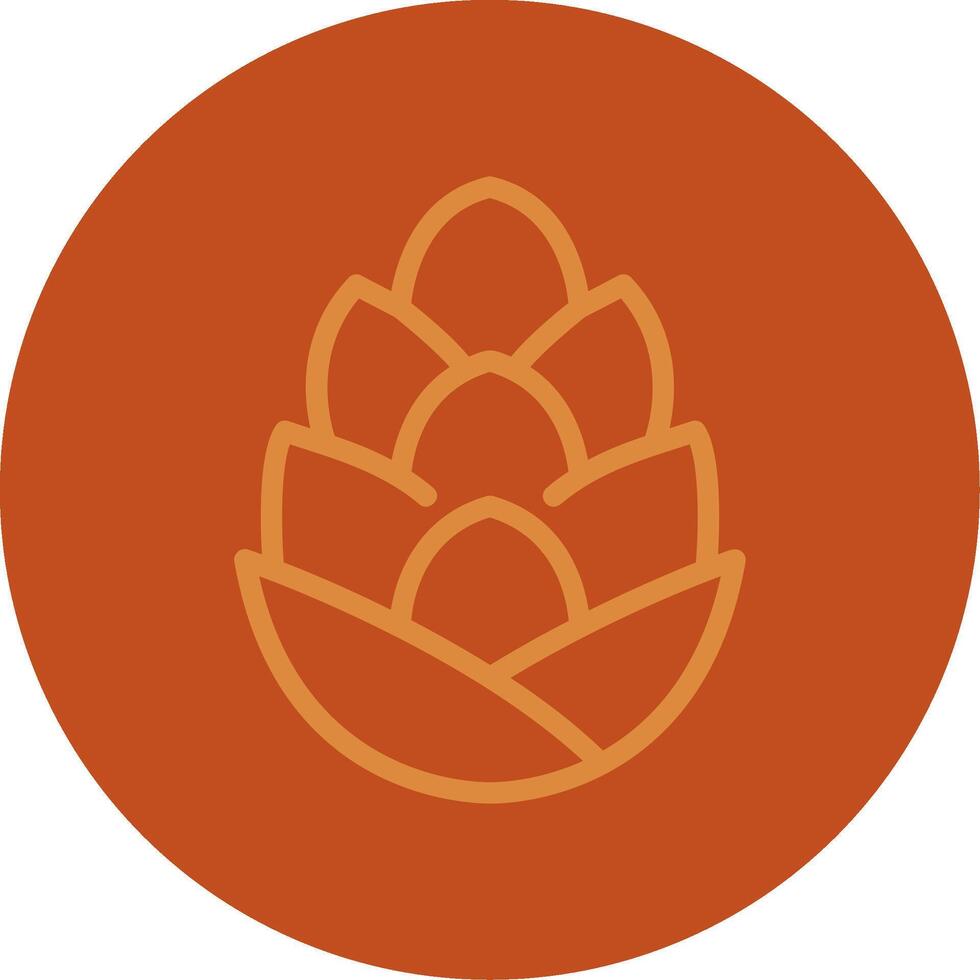 Pine Cone Line Multi color Icon vector