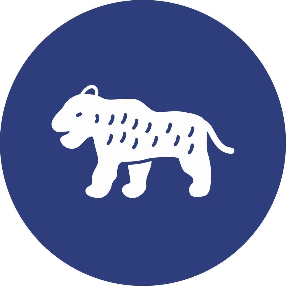 Tiger Glyph Circle Icon vector