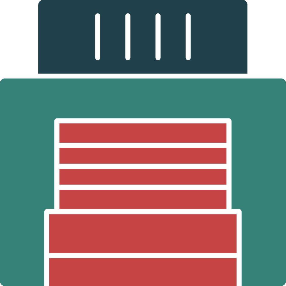 Factory Door Glyph Multi Color Icon vector