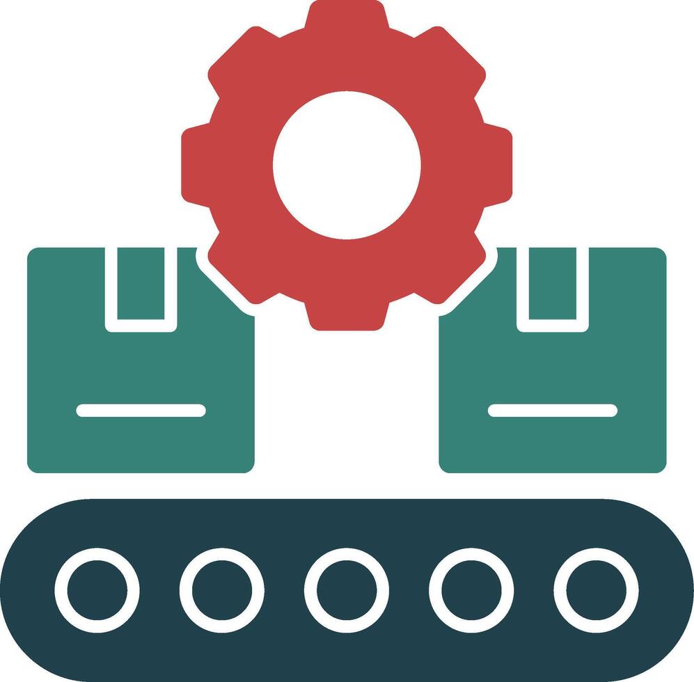 Conveyor System Glyph Multi Color Icon vector