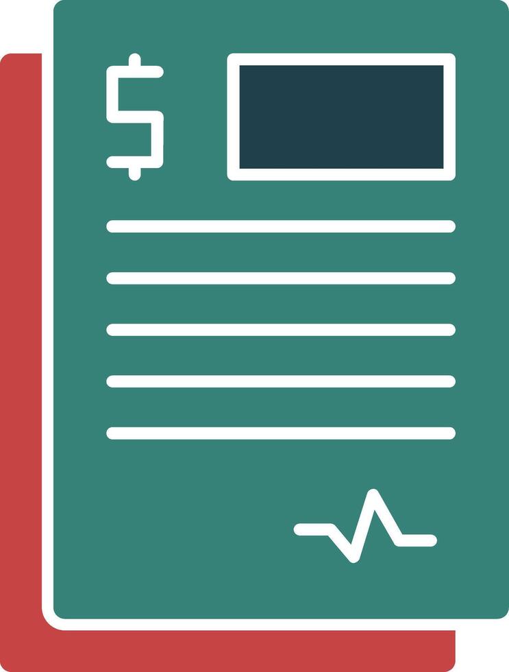 Contract Glyph Multi Color Icon vector
