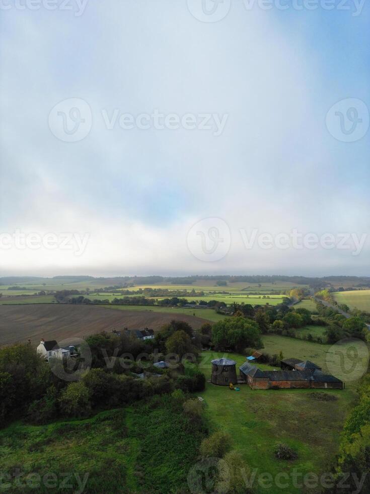 High Angle View of British Countryside Landscape at Hitchin City of England UK photo