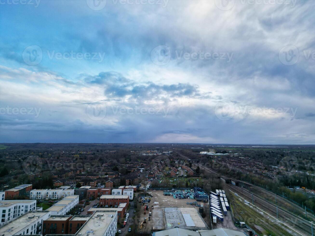 Aerial View of City Centre of Welwyn Garden City of England UK. March 1st, 2024 photo