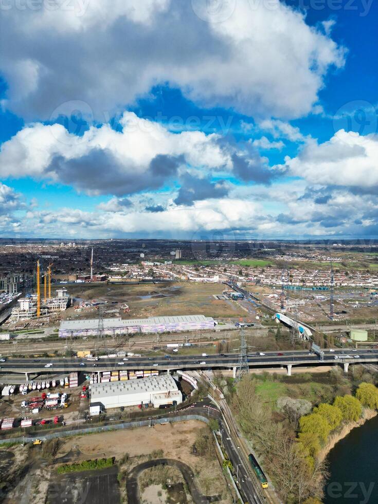 Aerial View of Central Dagenham London City of England UK. March 2nd, 2024 photo