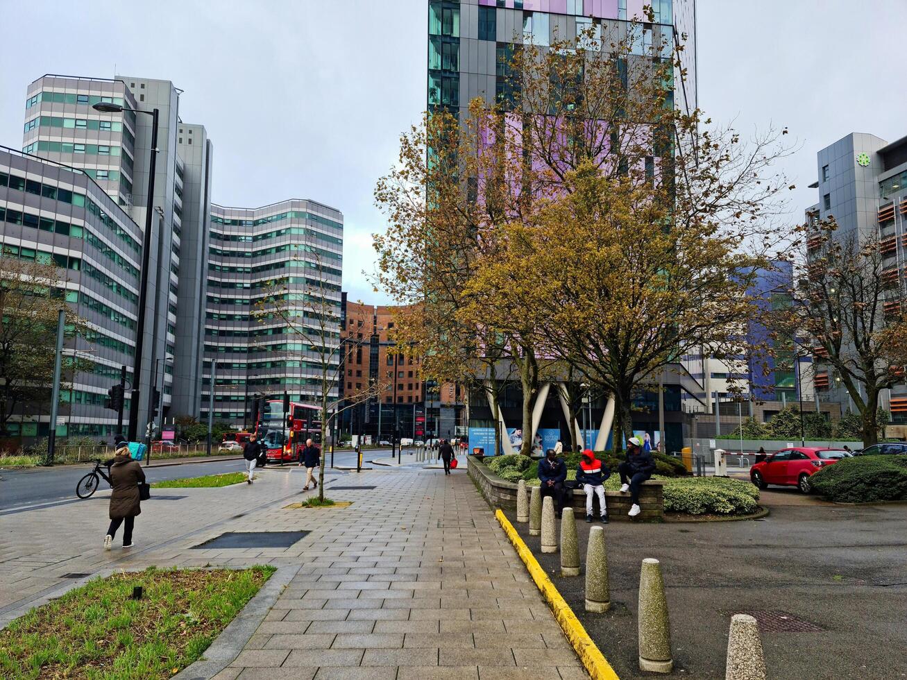 Most Beautiful Low Angle View of Central West Croydon London City of England UK During Cloudy and Rainy Day. November 20th, 2023 photo