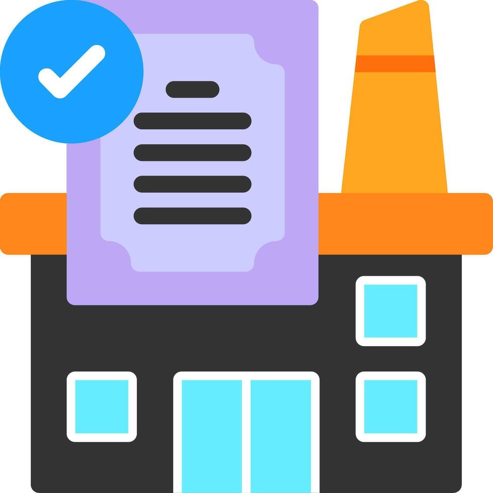 Industry Certification Flat Icon vector