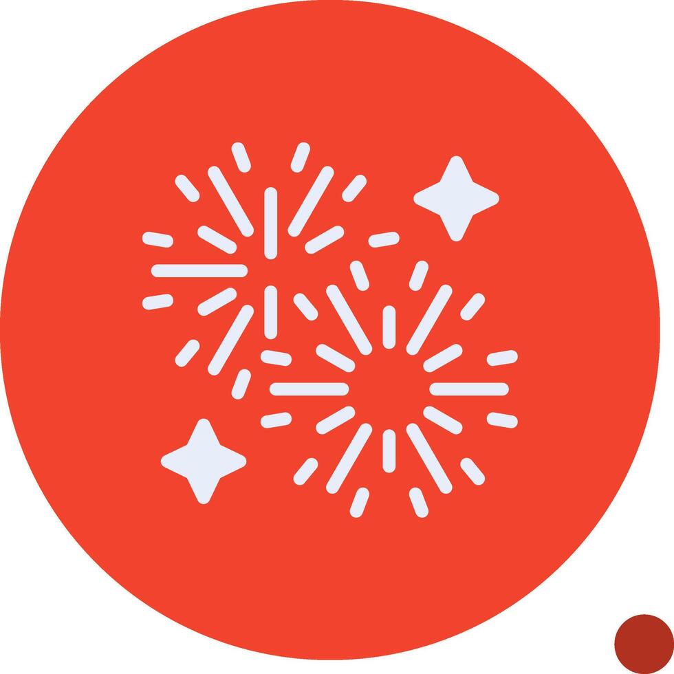 Firework Display Glyph Shadow Icon vector