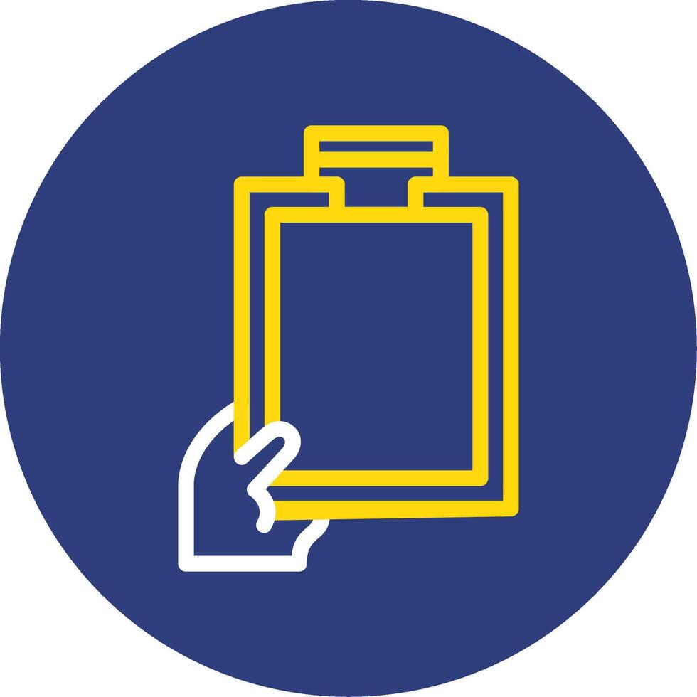 Hand Clipboard Dual Line Circle Icon vector