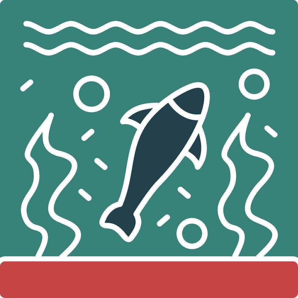 Aquarium Glyph Multi Color Icon vector