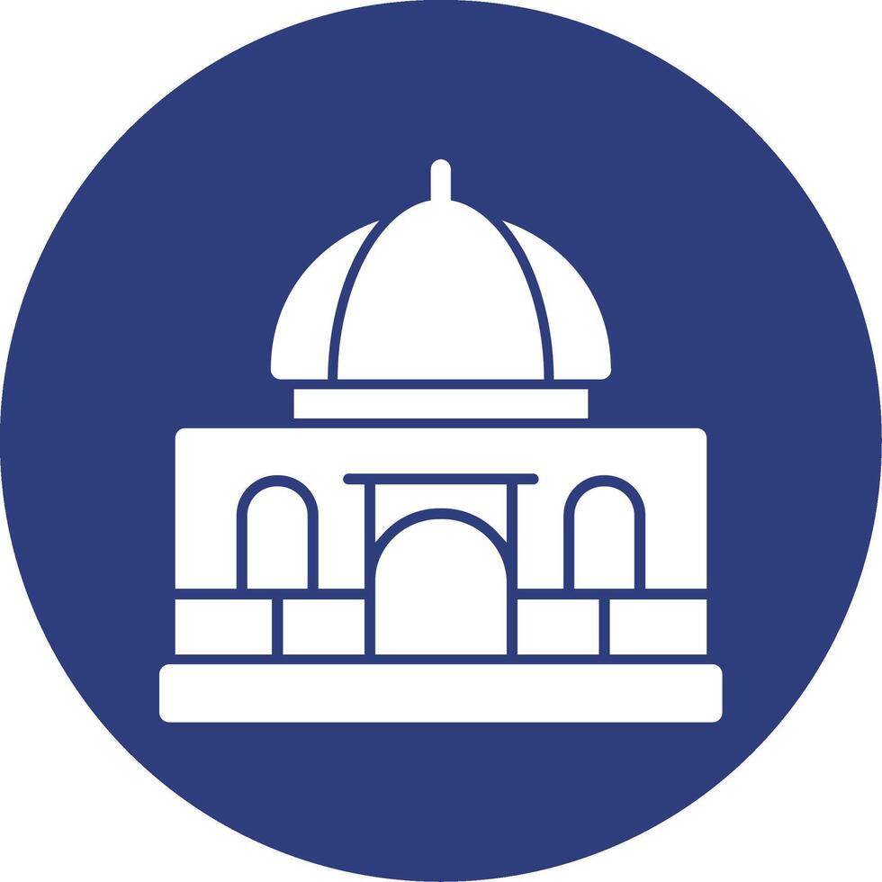 Mosque Glyph Circle Icon vector