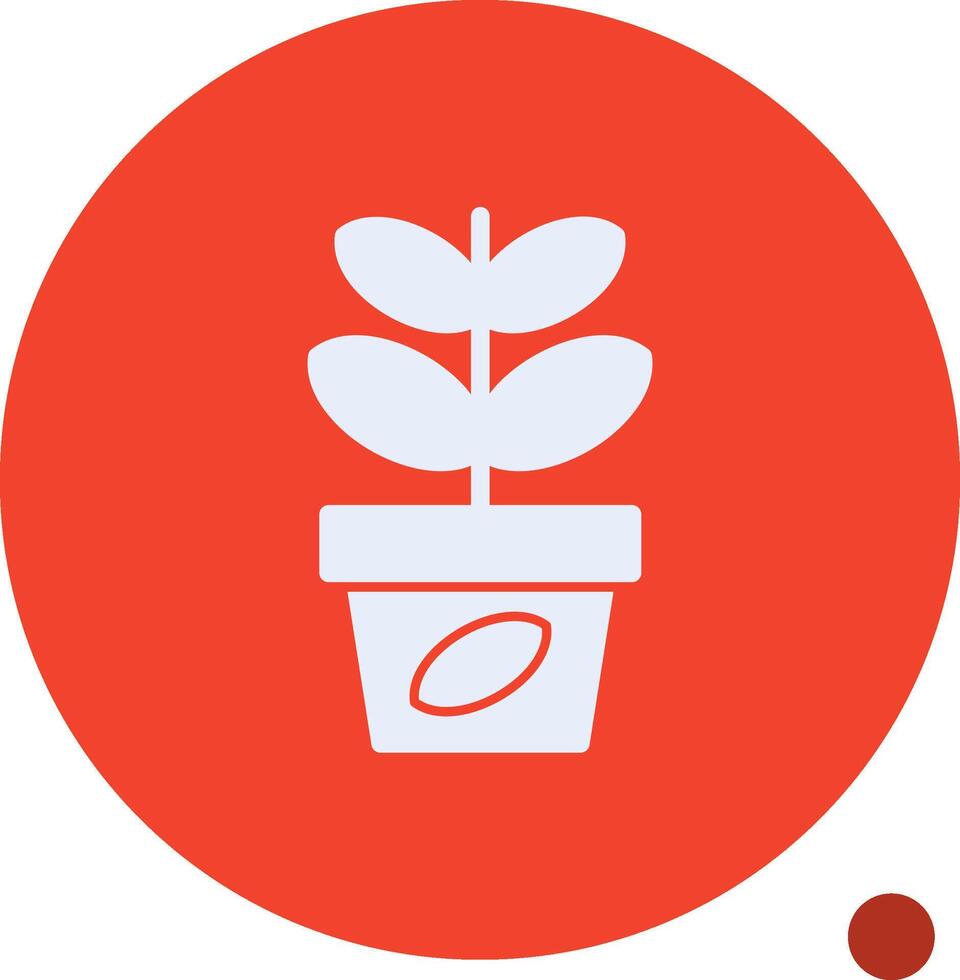 Jade Plant Glyph Shadow Icon vector