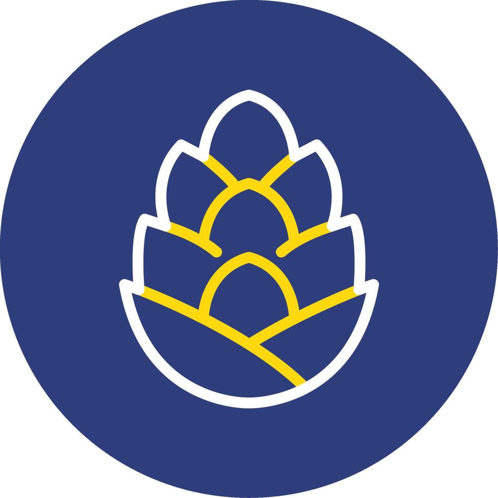 Pine Cone Dual Line Circle Icon vector