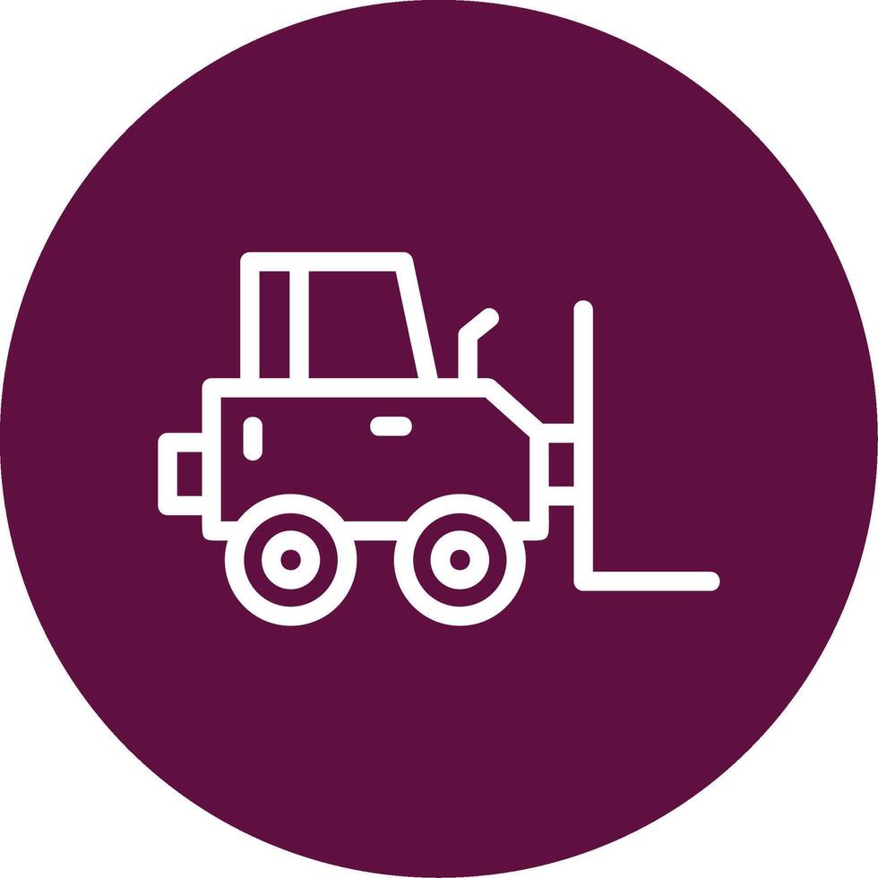 Forklift Outline Circle Icon vector