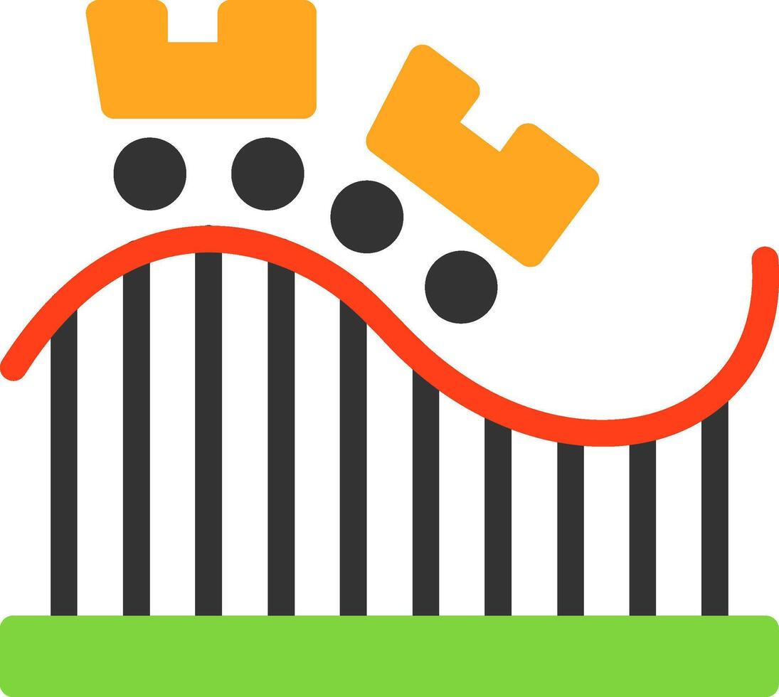 Roller Coaster Flat Icon vector