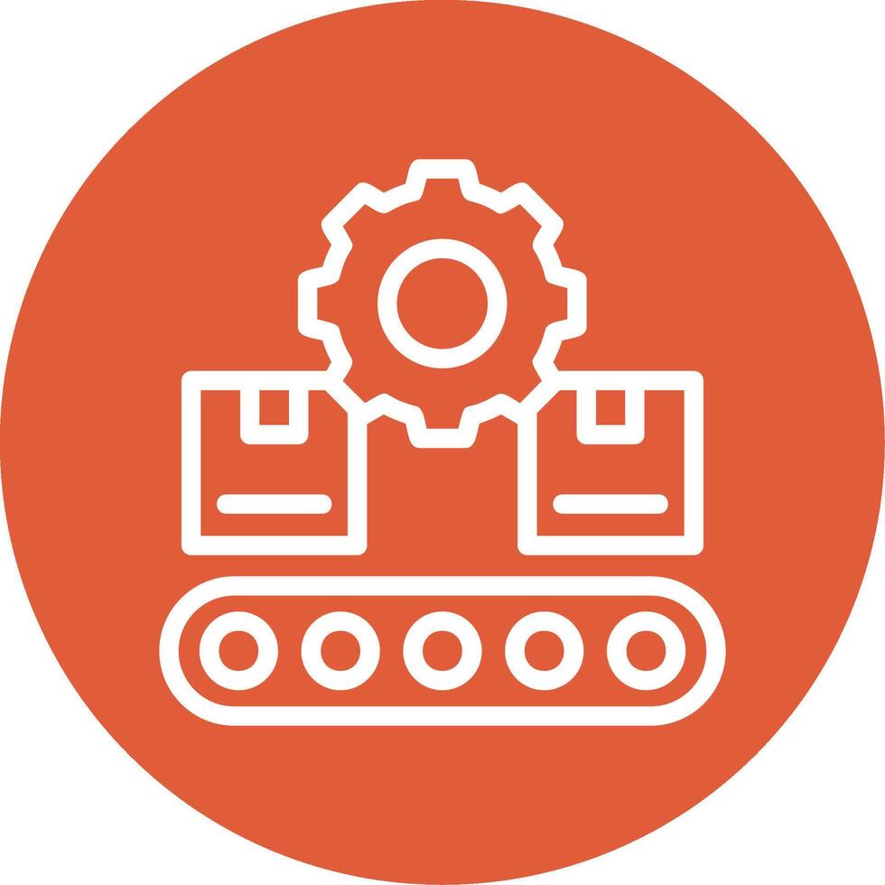 Conveyor System Outline Circle Icon vector