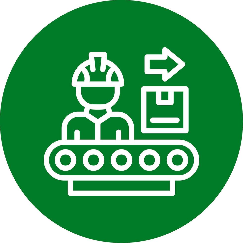 Manufacturing Process Outline Circle Icon vector