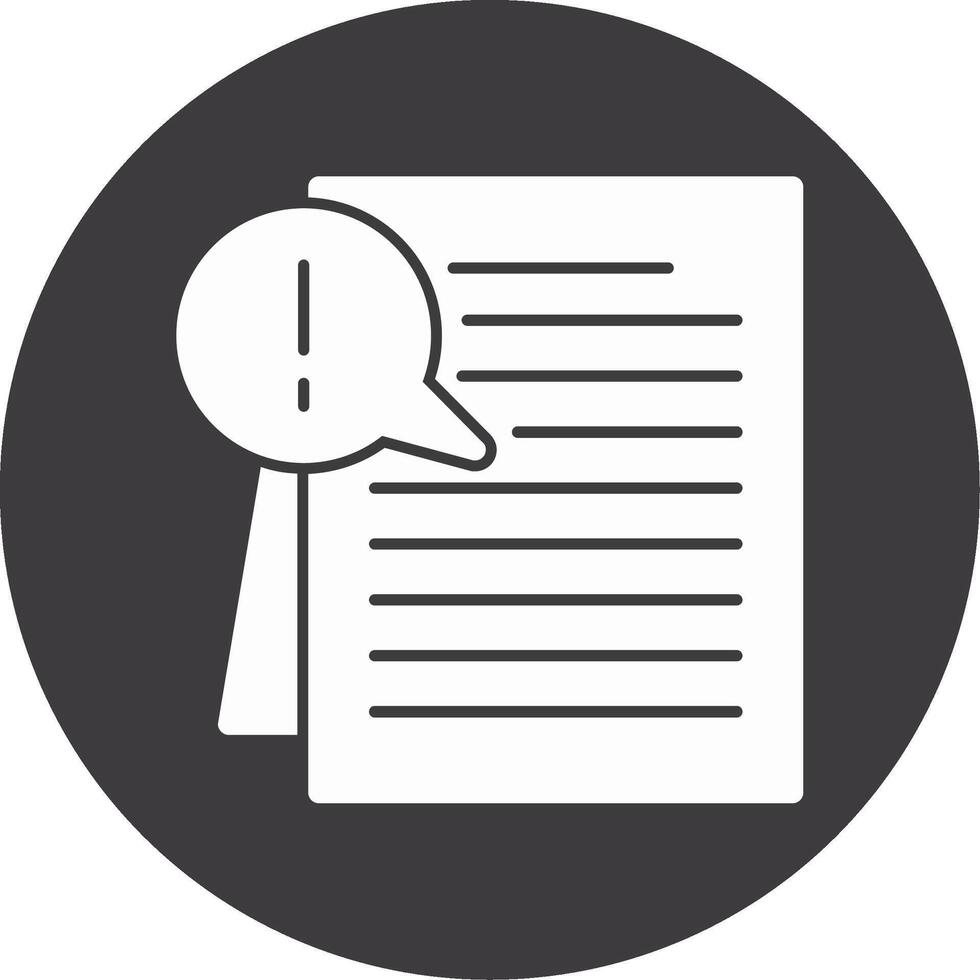 Issue Glyph Circle Icon vector