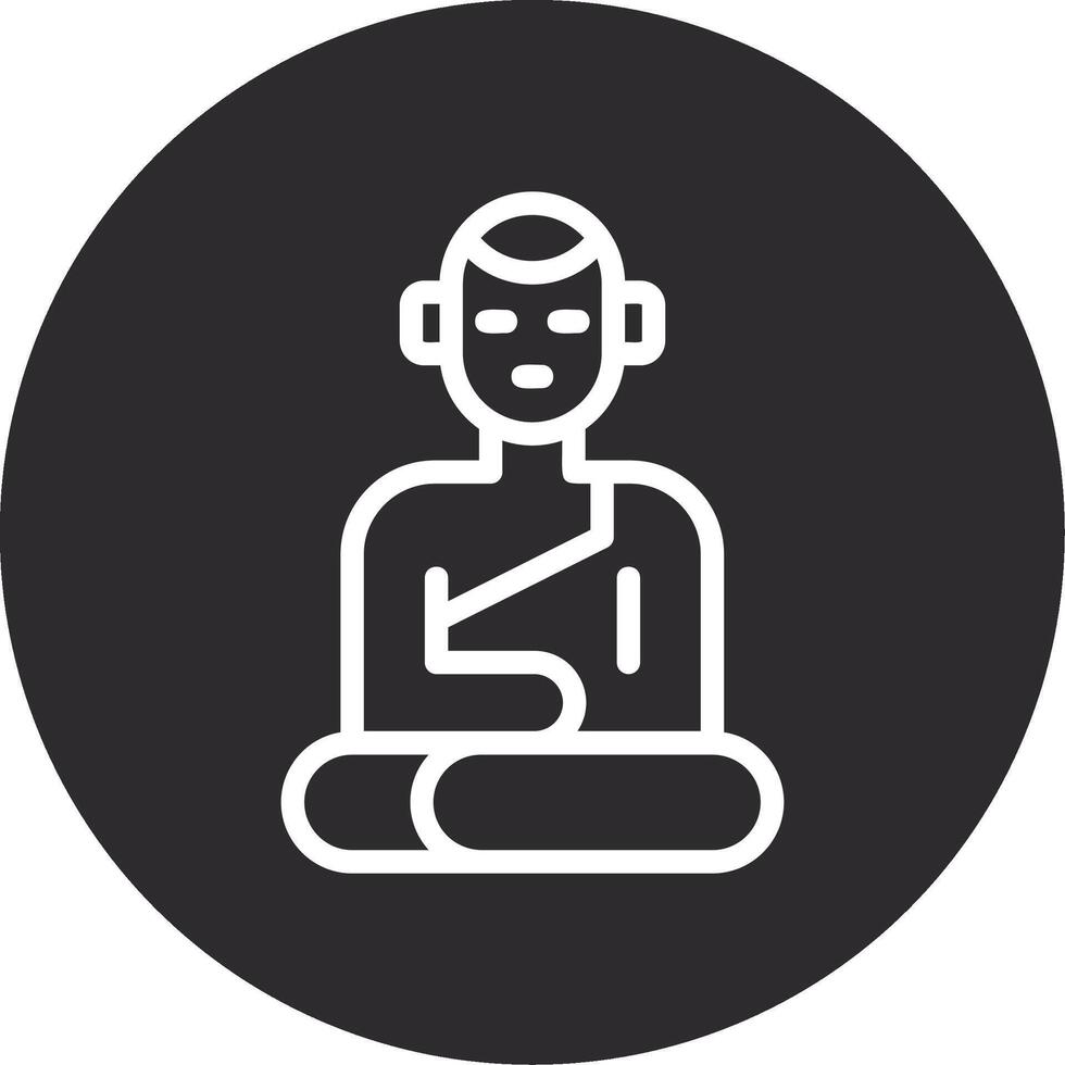 Buddha Statue Inverted Icon vector