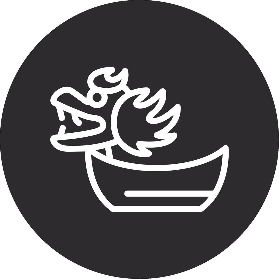 Dragon Boat Inverted Icon vector