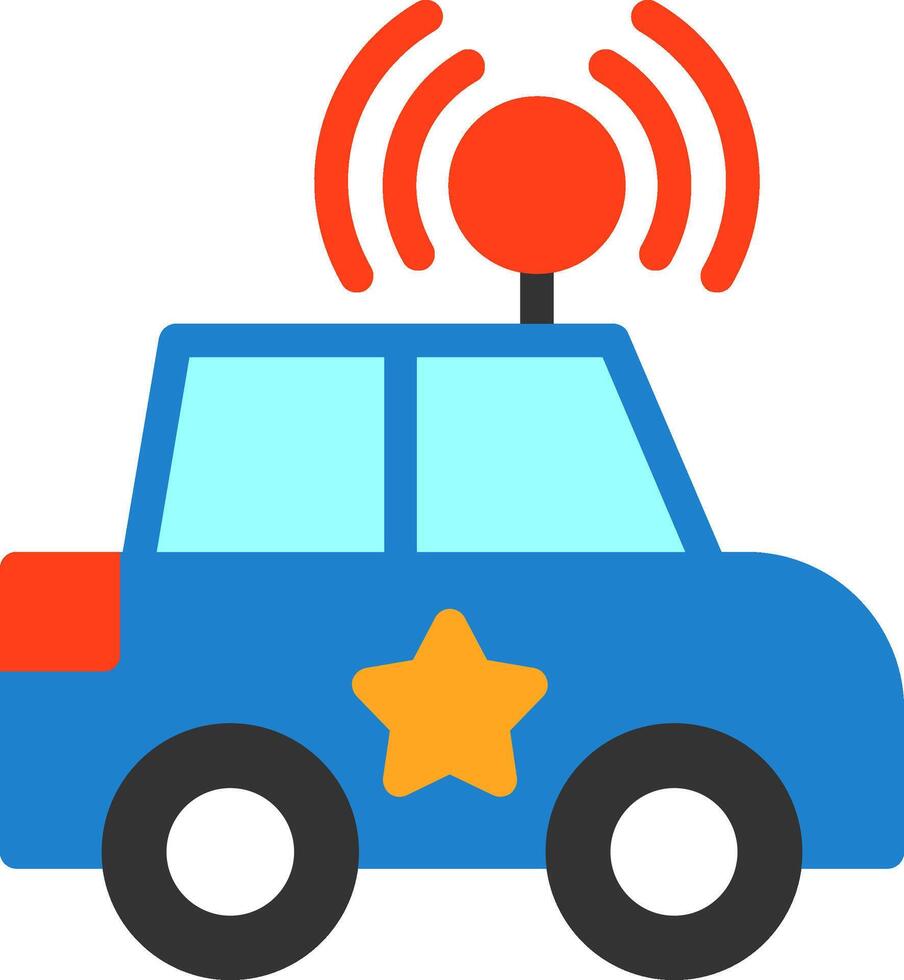 icono plano de coche de policía vector