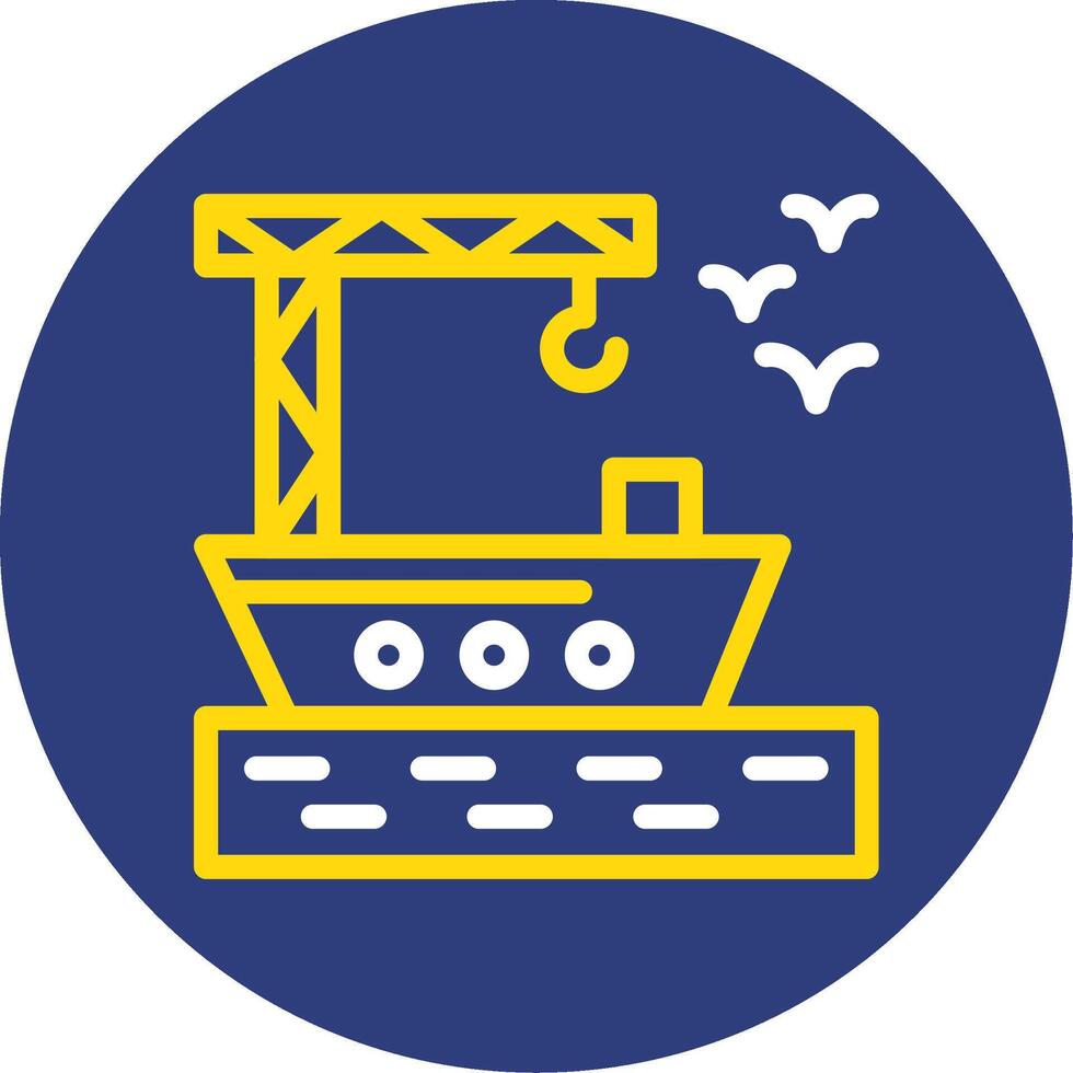 Port Dual Line Circle Icon vector