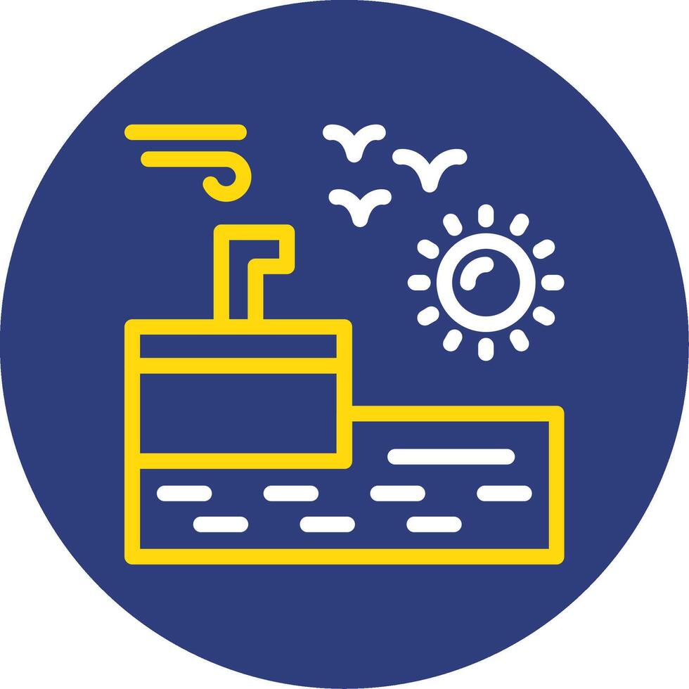 Quay Dual Line Circle Icon vector