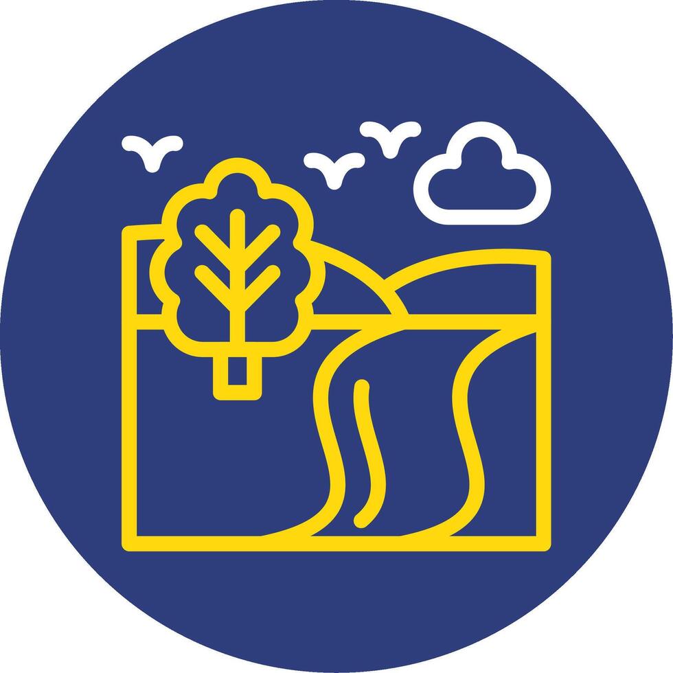 Trail Dual Line Circle Icon vector