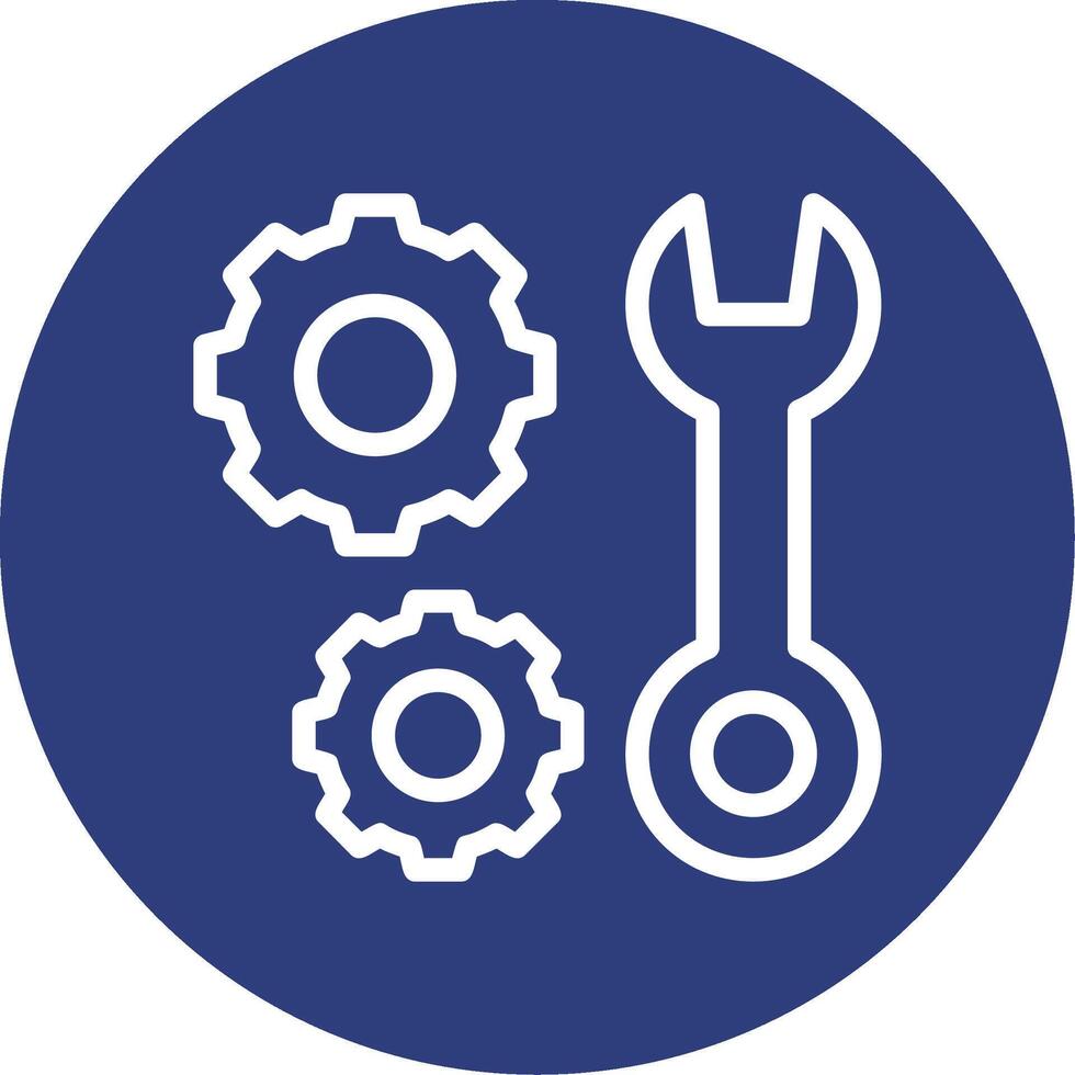 Maintenance Wrench Outline Circle Icon vector