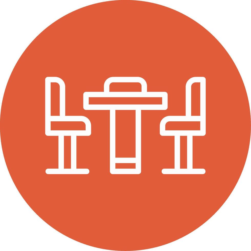 Conference Table Outline Circle Icon vector