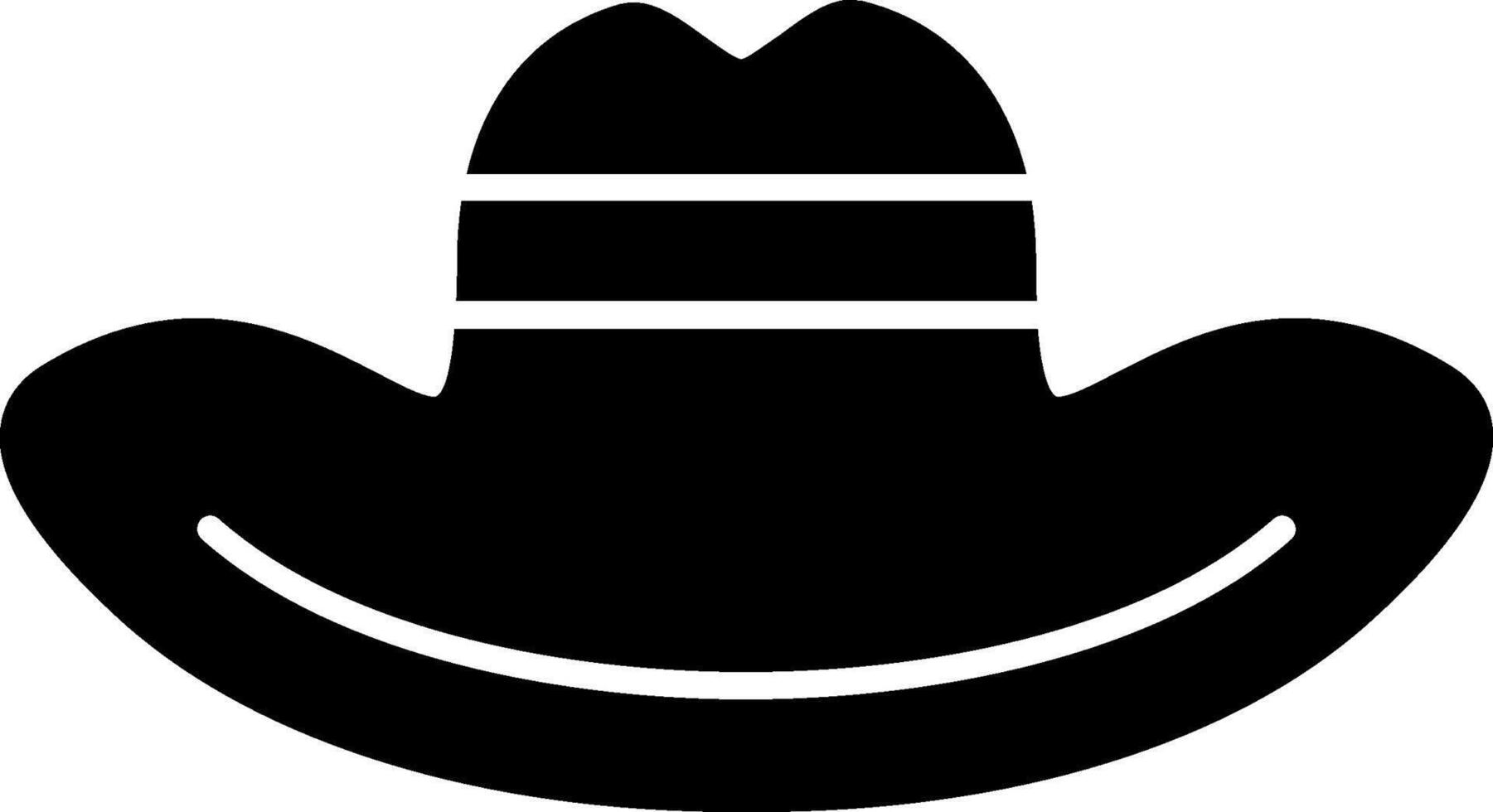 vaquero sombrero glifo vector