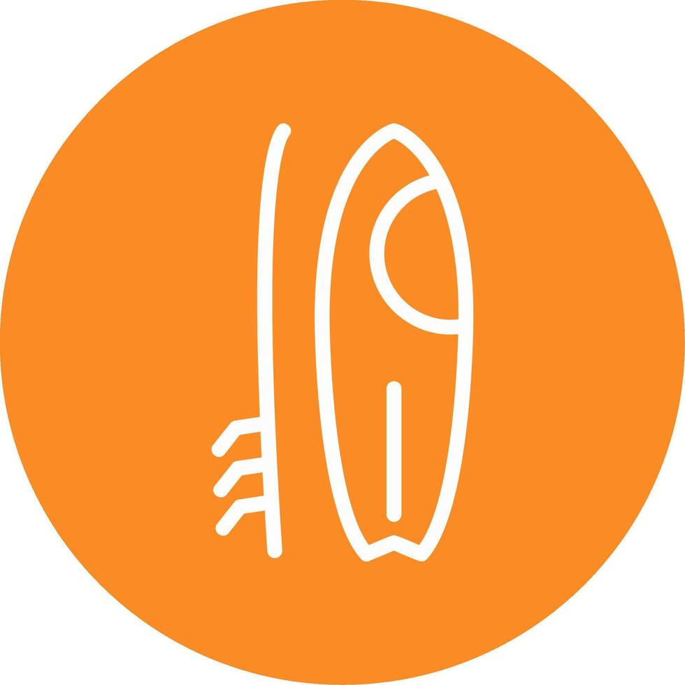 Surfboard Outline Circle Icon vector