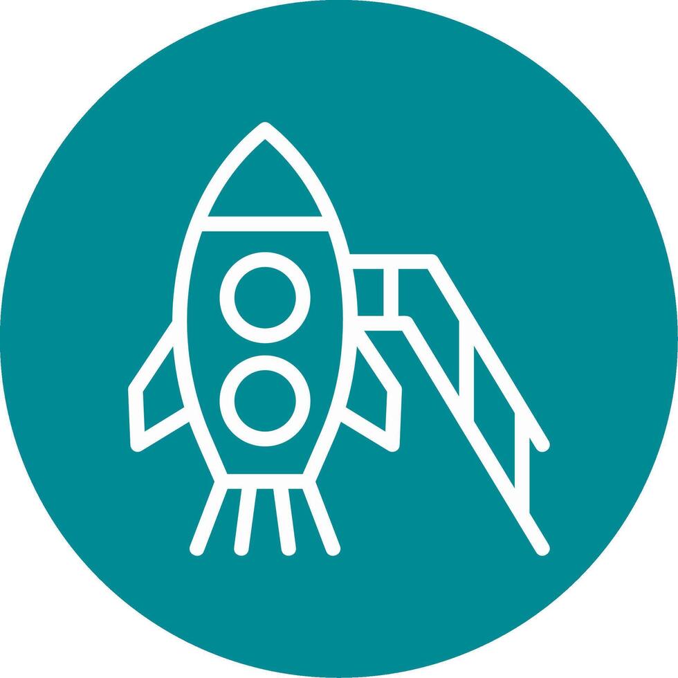 Rocket Outline Circle Icon vector