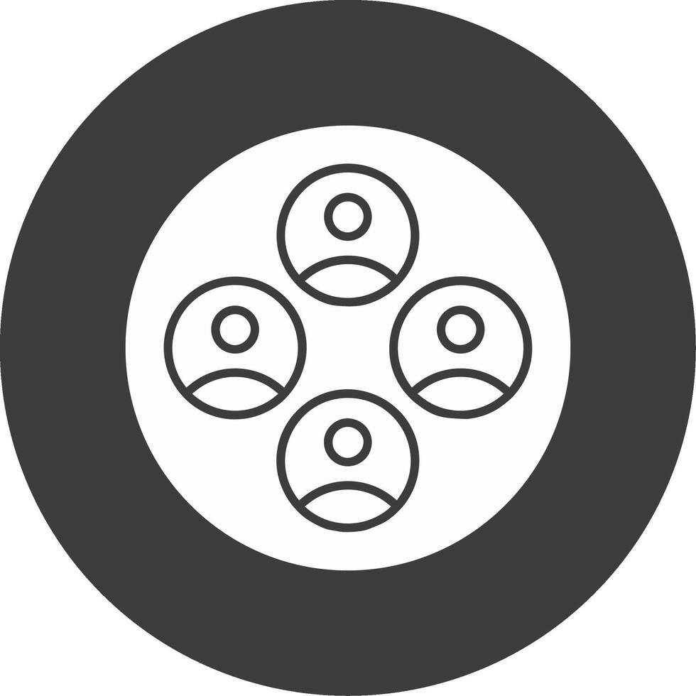 Talent Pool Glyph Circle Icon vector