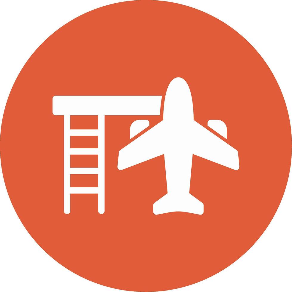 Airplane Glyph Circle Icon vector