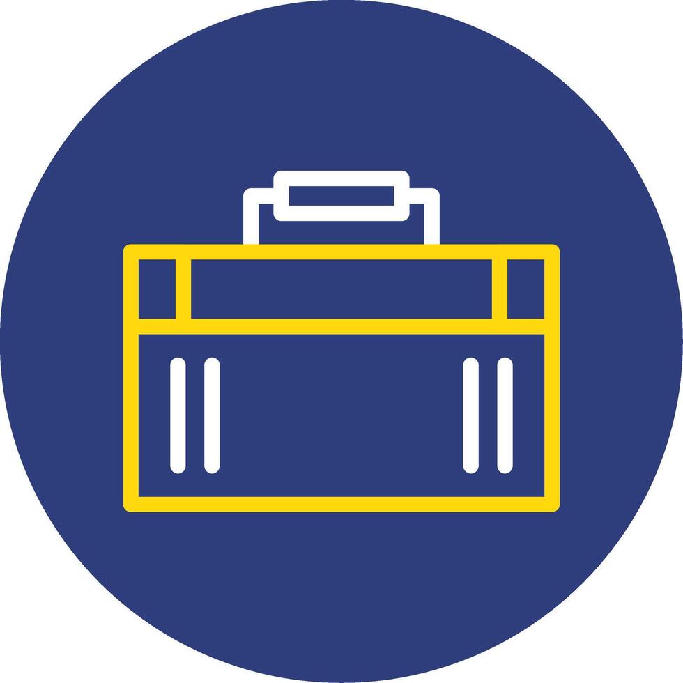 Suitcase Dual Line Circle Icon vector