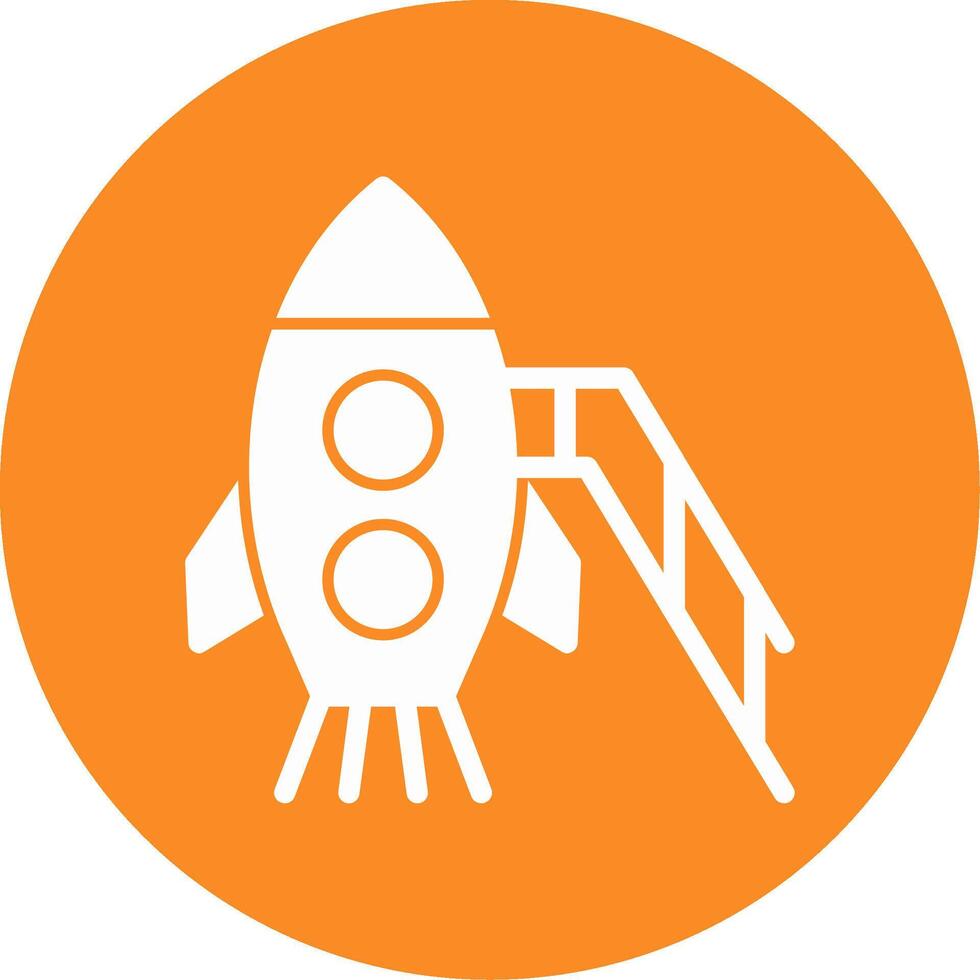 Rocket Glyph Circle Icon vector