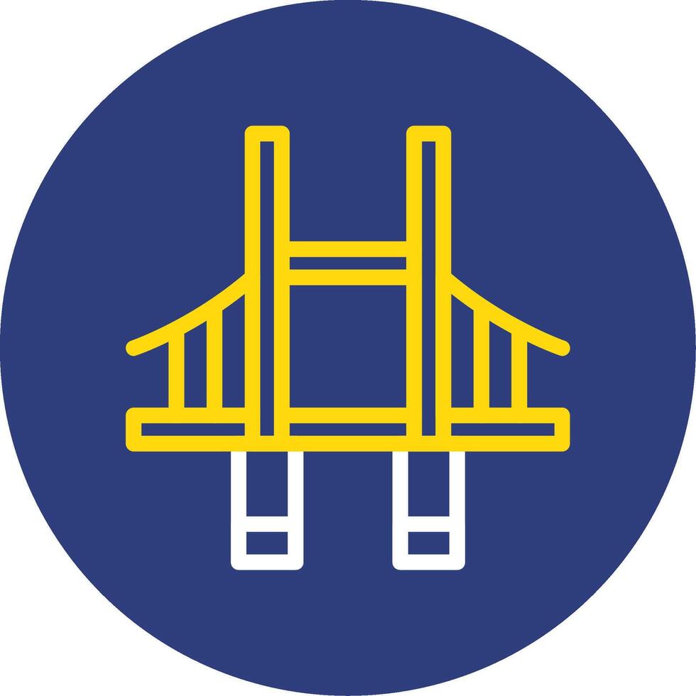 Bridge Dual Line Circle Icon vector