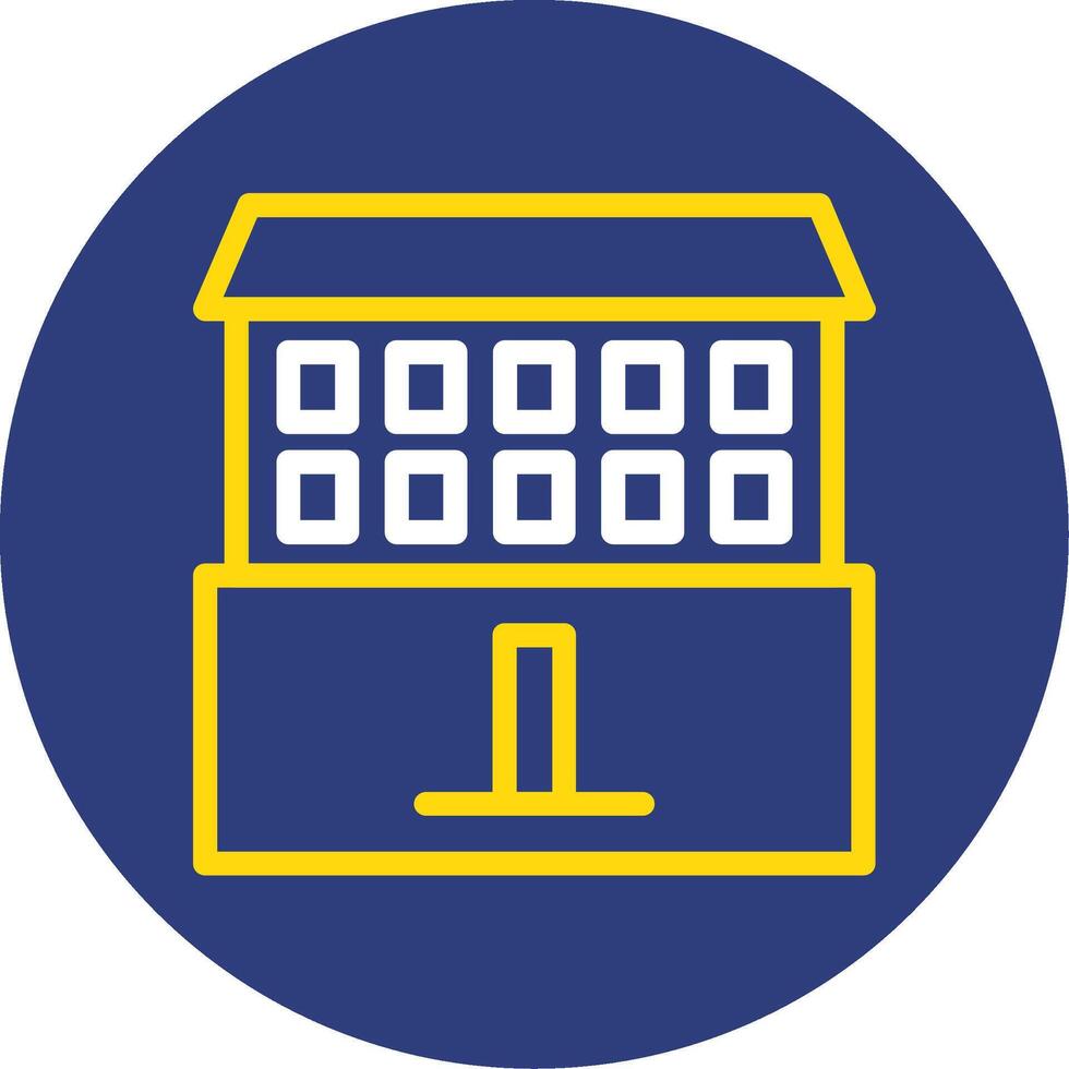 Square Dual Line Circle Icon vector