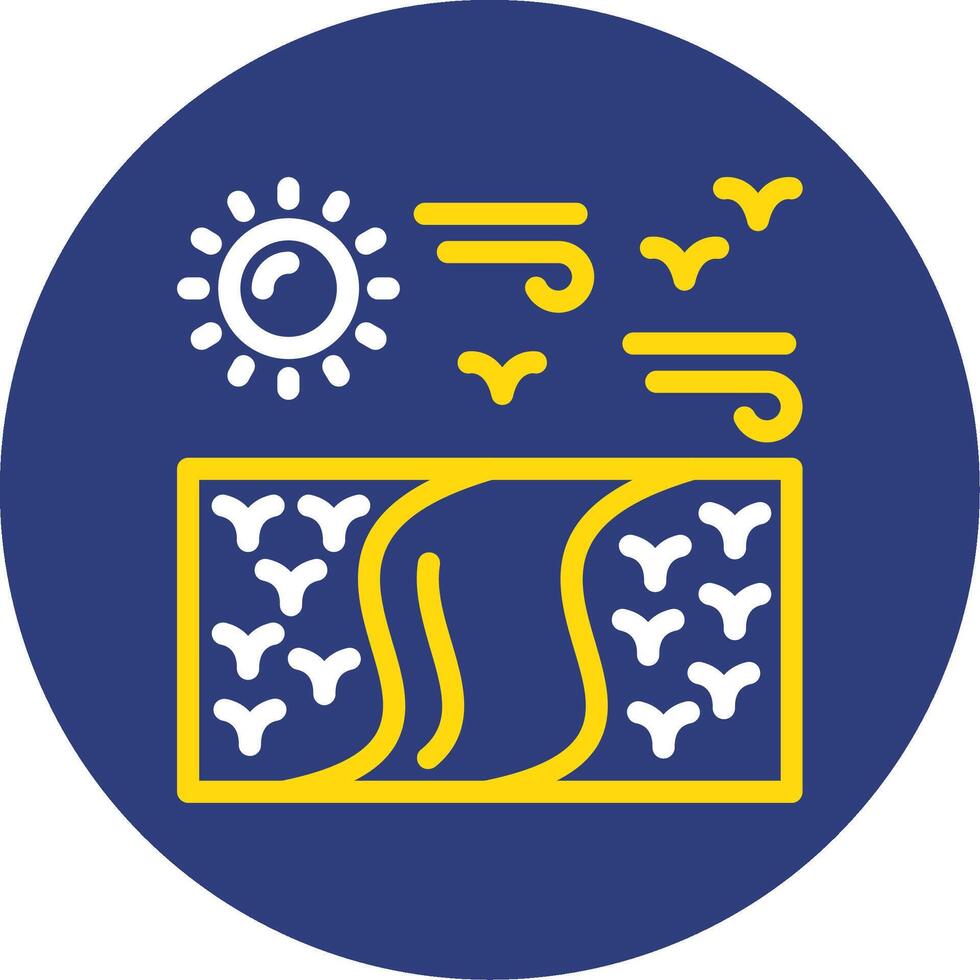 Marsh Dual Line Circle Icon vector