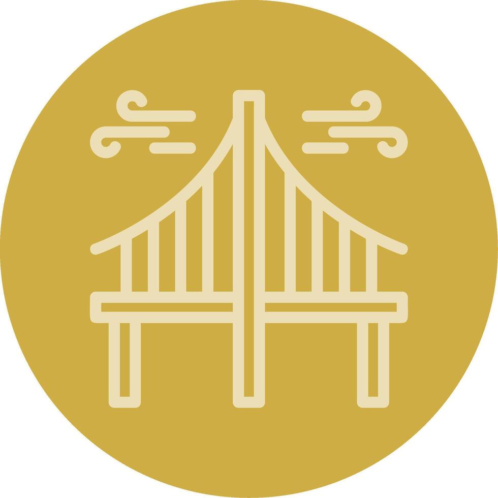 Bridge Line Multi color Icon vector